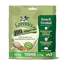 Greenie – Bastoncini dentali per cani di piccola taglia da 2 a 7 kg, 43 bastoncini da masticare (set di 1 sacchetti da 340 g) – Dolcetto certificato dai veterinari per l’igiene orale