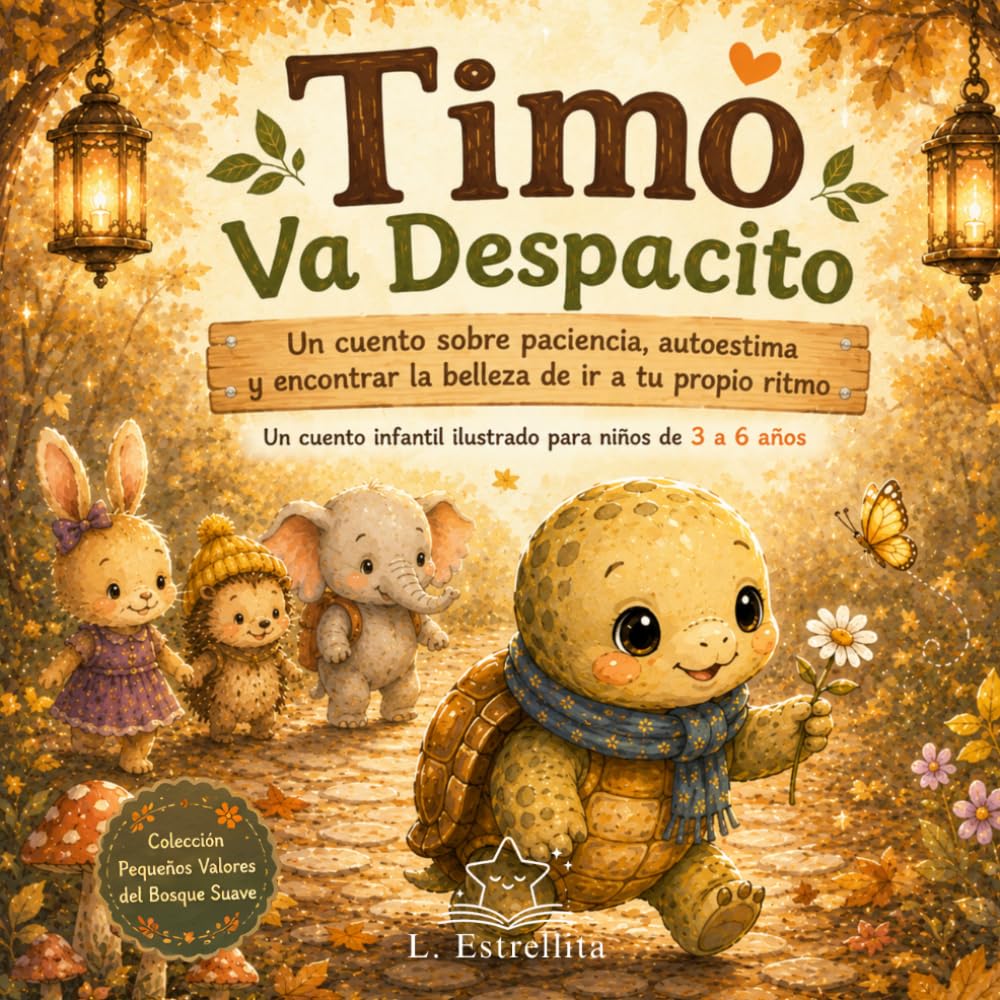 Timo la Tortuga Va Despacito: Un cuento infantil ilustrado sobre paciencia, autoestima y encontrar la belleza de ir a tu propio ritmo | Libro ... a 6 años (Pequeños Valores del Bosque Suave)