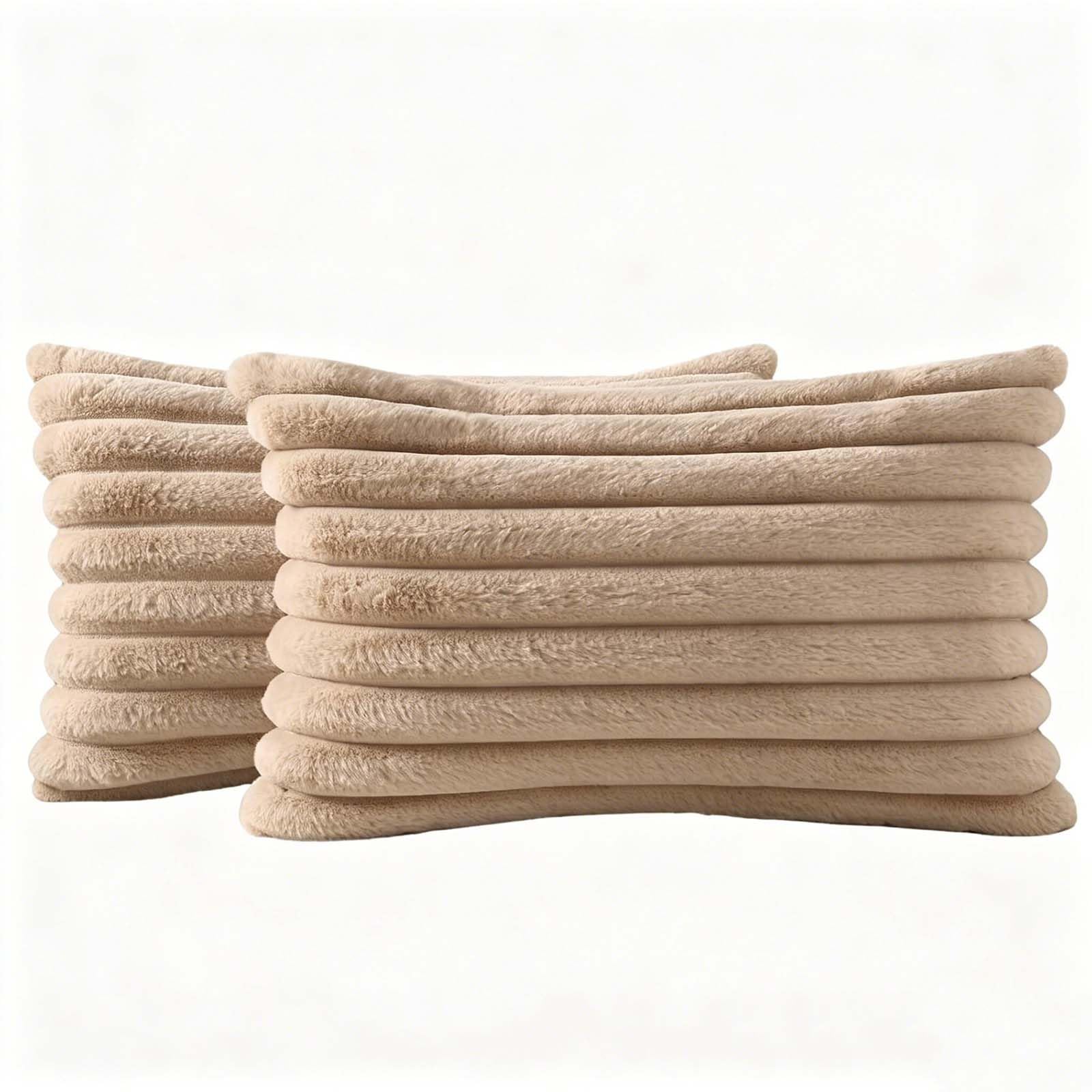 BCCIAPLN Faux Fur Decorative Throw Pillow Covers Set of 2 (No Filling)