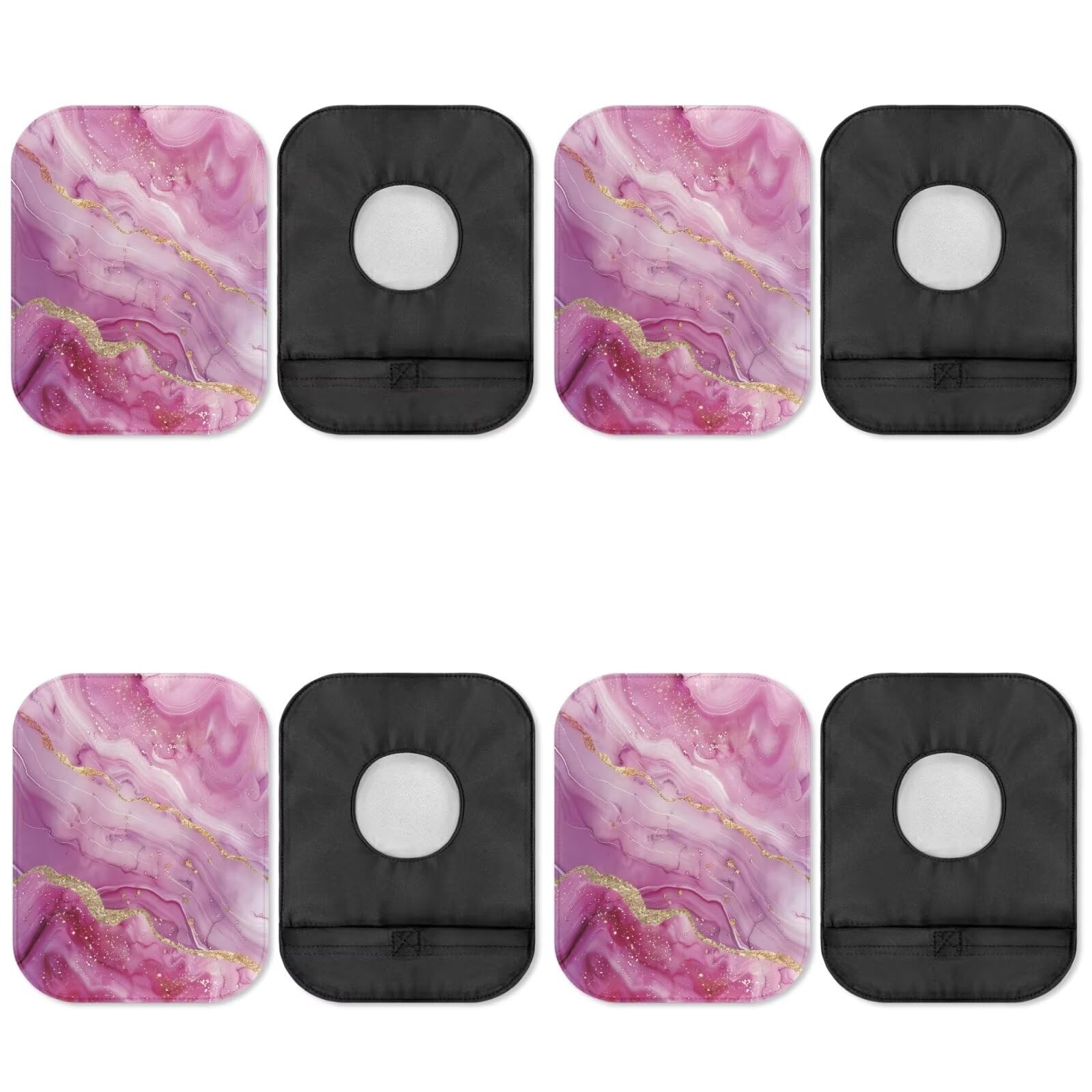Uorisanigo Stretchy Bag Cover 4 Pack Ostomy Bag Pouch Covers Pink Marble Urostomy Supplies Stretchy Bag Cover for Women Senior Colostomy Bags Covers with Opening Protector