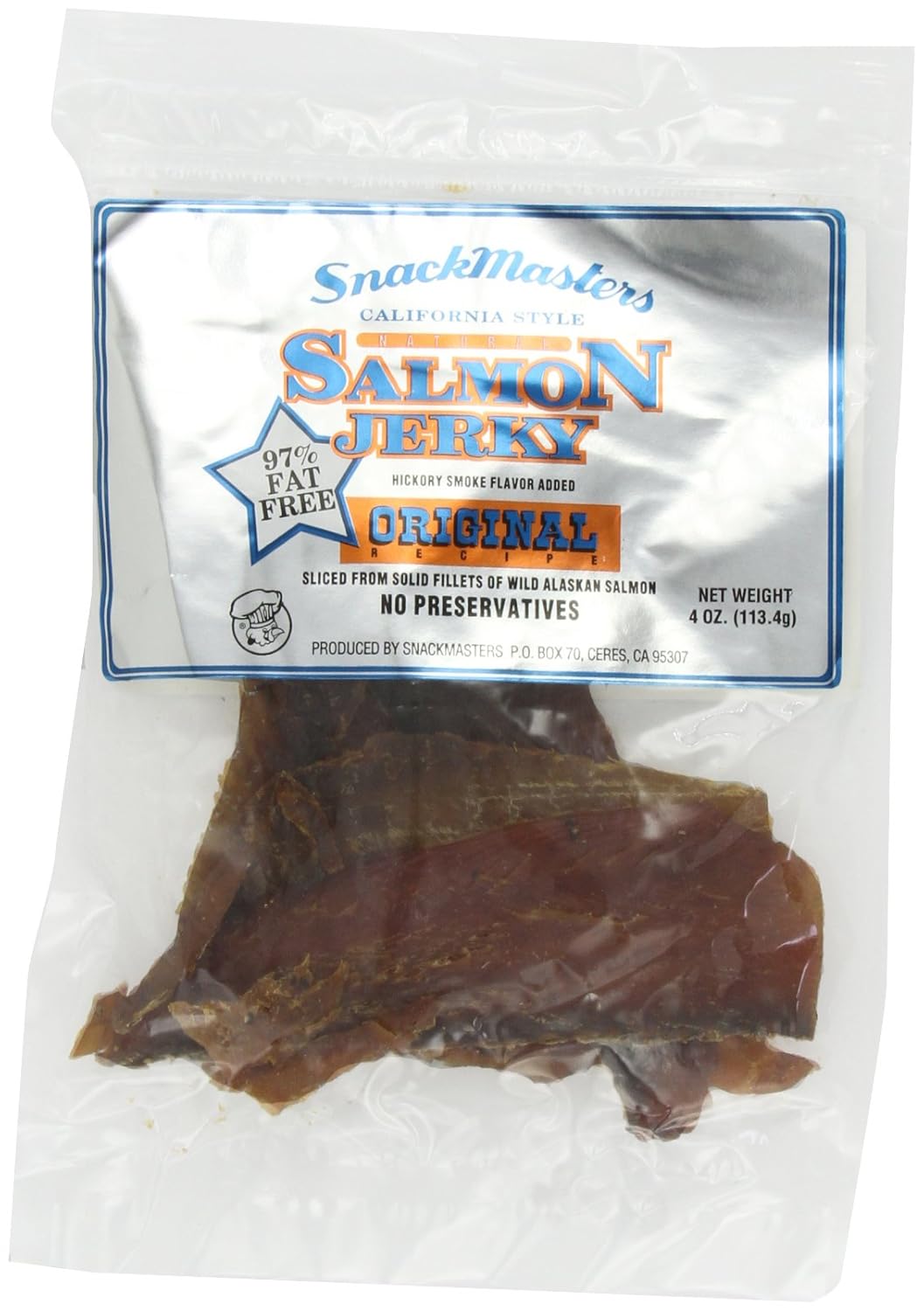 SnackMasters Salmon Jerky, 4Ounce Packages (Pack of 8