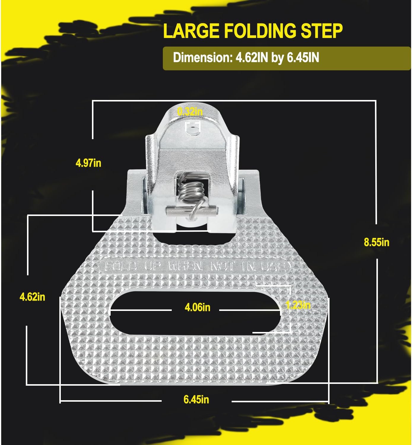 Heavy Duty Folding Truck Step, Folding Foot/Grab Step, Folding Safety Step, Multi-Purpose, Anti-Slip, Fits Trucks, Boat Trailers, Campers, RVs and etc 5236586