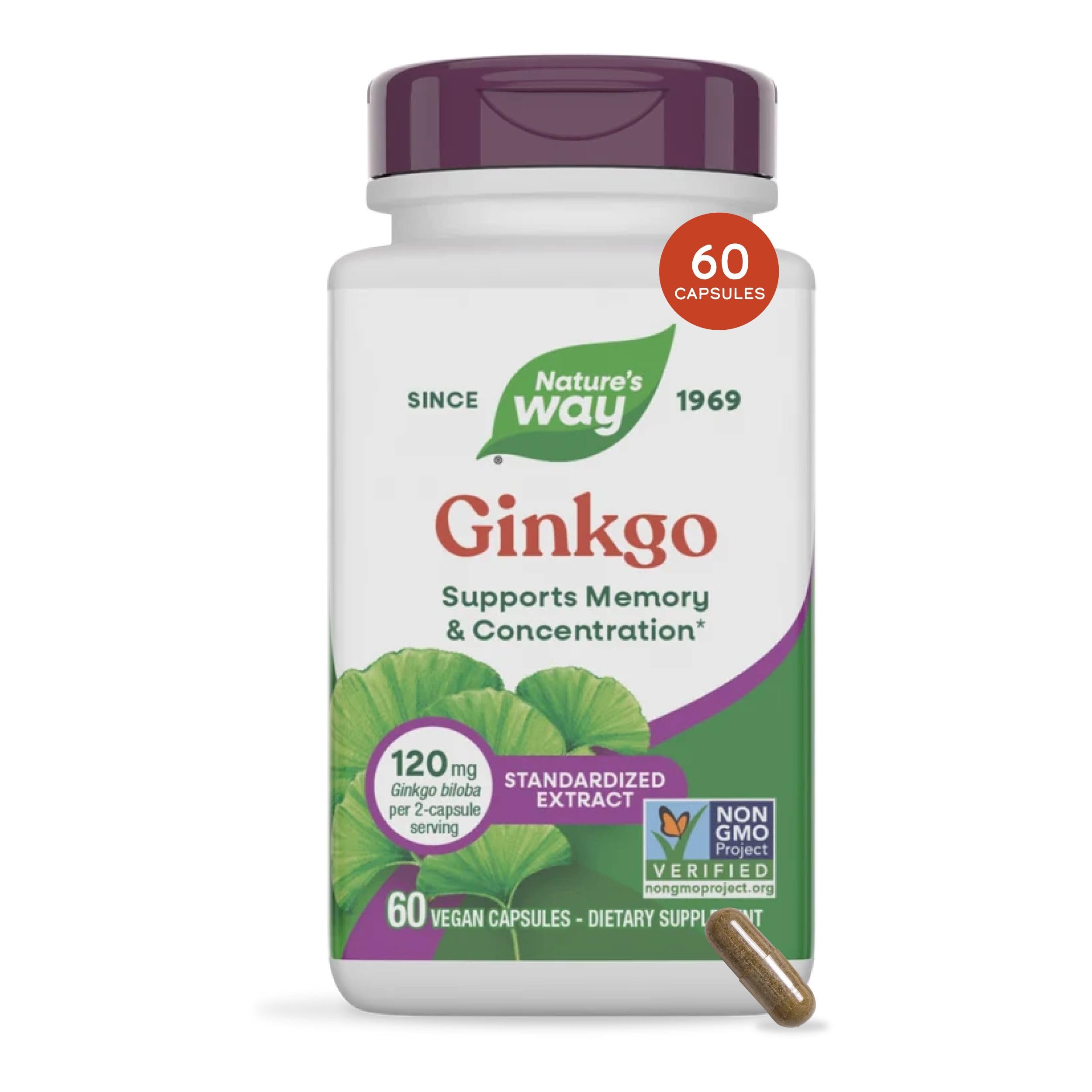 Nature's Way Ginkgo Biloba, Supports Memory and Concentration*, 60 ct