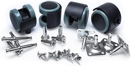 Miniatura 2 de Rueditas de hule Slipstick CB681 -Ruedas de 2 pulgadas de diámetro color negrogris paquete de 4