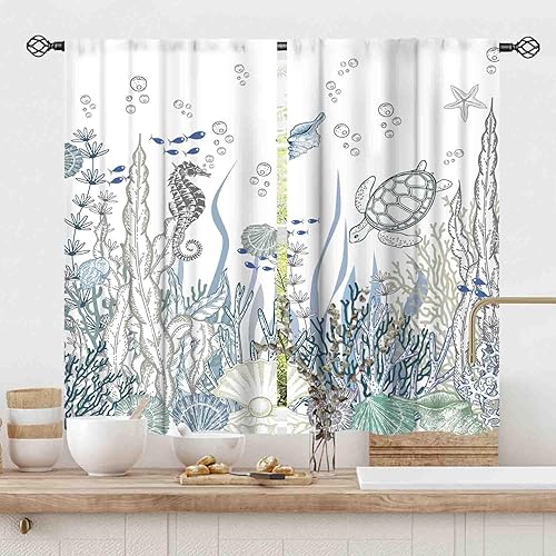 Miniatura 22 de Cortinas de cocina florales retro de los años 70 para ventana, diseño de flores naranjas hippie, estéticas, bohemias, opacas, pequeñas, cortas, para