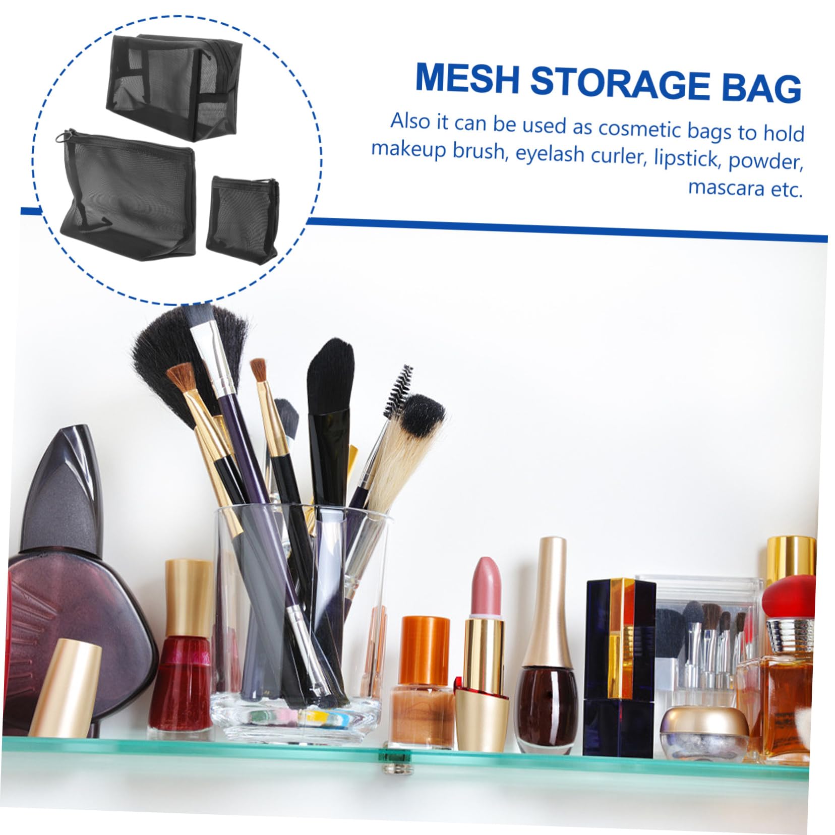 Mipcase 9pezzi Borse Cosmetiche Rete Leggere e Resistenti Con Cerniera Di Organizer Da Viaggio Multifunzionali Per Accessori e Necessità Personali
