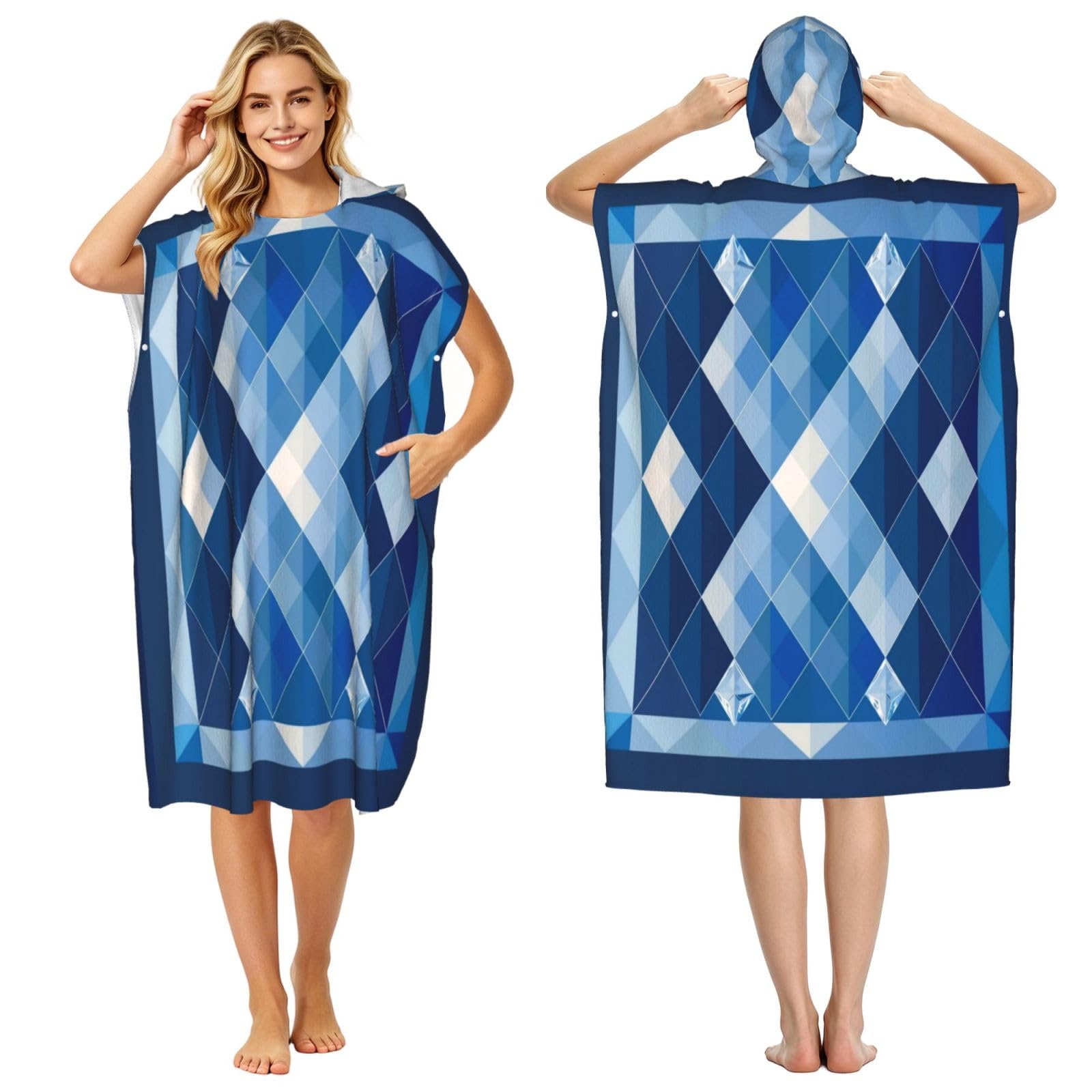 DTHKJNLSF Bavarian State Flag Adult Hooded Beach Poncho Towel