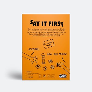 GorillaGames Say It First - After Dark: Fast-Paced Word Game for Friends | Hilarious Family Party Game of Speed & Shouts for 2-6 players | 200 party Questions