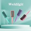 Cepillo para cabello rizado, cepillo definidor de rizos con cerdas suaves de jabalí, diseño de dientes anchos para desenredar y definir rizos, para cabello mojado y seco (Verde) 7