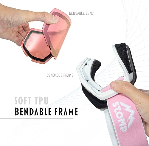 Miniatura 10 de STOMP Gafas de esquí y snowboard 100% protección UV400, lentes reemplazablescorreas para hombres, mujeres y jóvenes