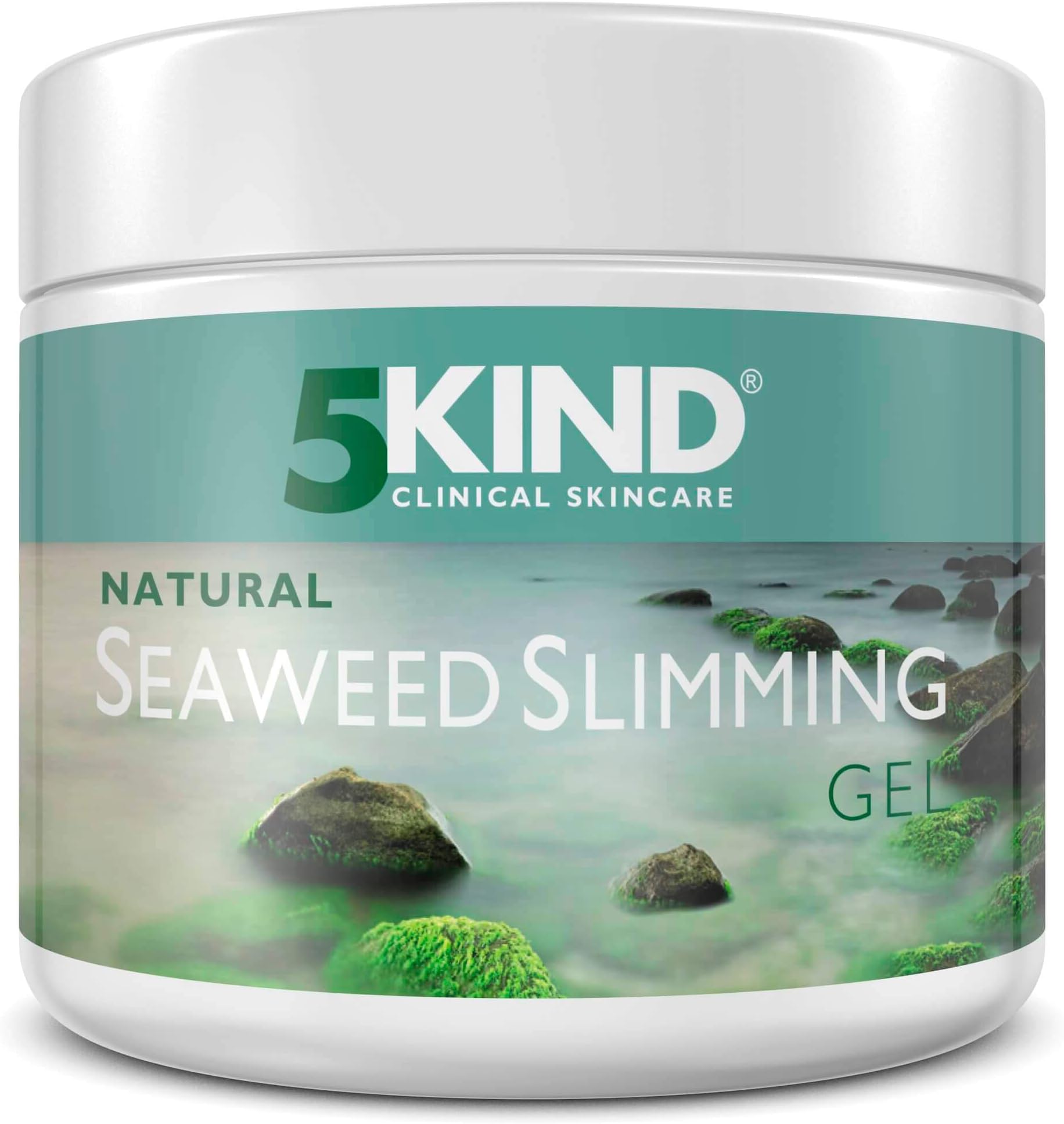 5kind clinical skincare Natural Seaweed Slimming Gel and Anti-Cellulite Cream with Coffee, Algae and Peppermint Oil, Gently Firms Skin and Reduces the Appearance of Cellulite, 300 ml
