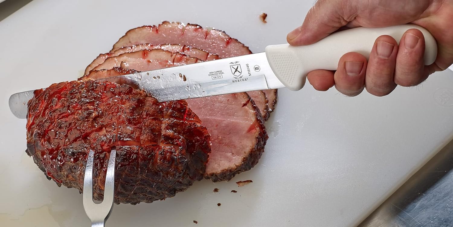 Mercer Culinary Ultimate White 12" Plain Edge Slicer Knife