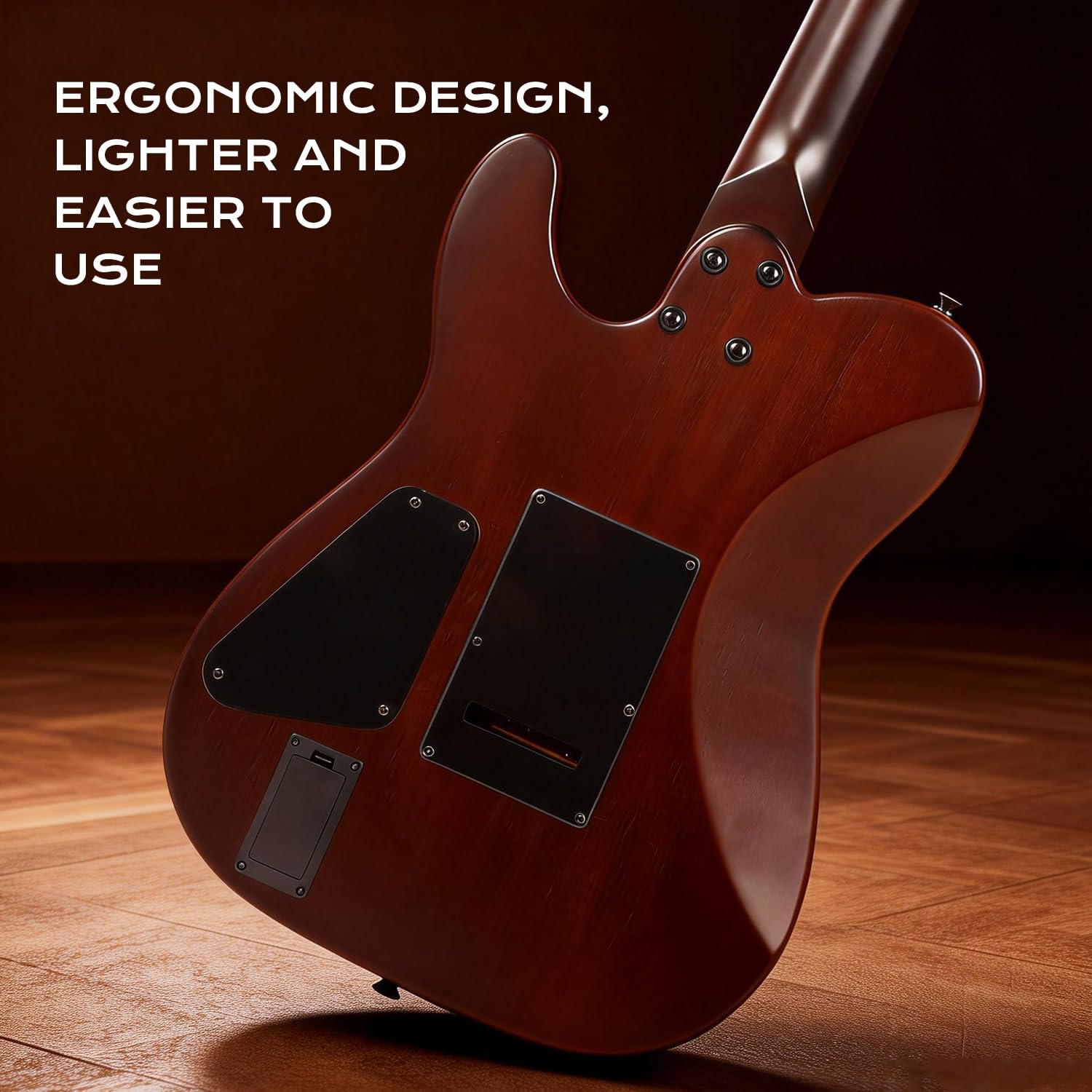 Chitarra Acustica Silenziosa Elettrica con Pickup Integrati, Portatile, Marrone