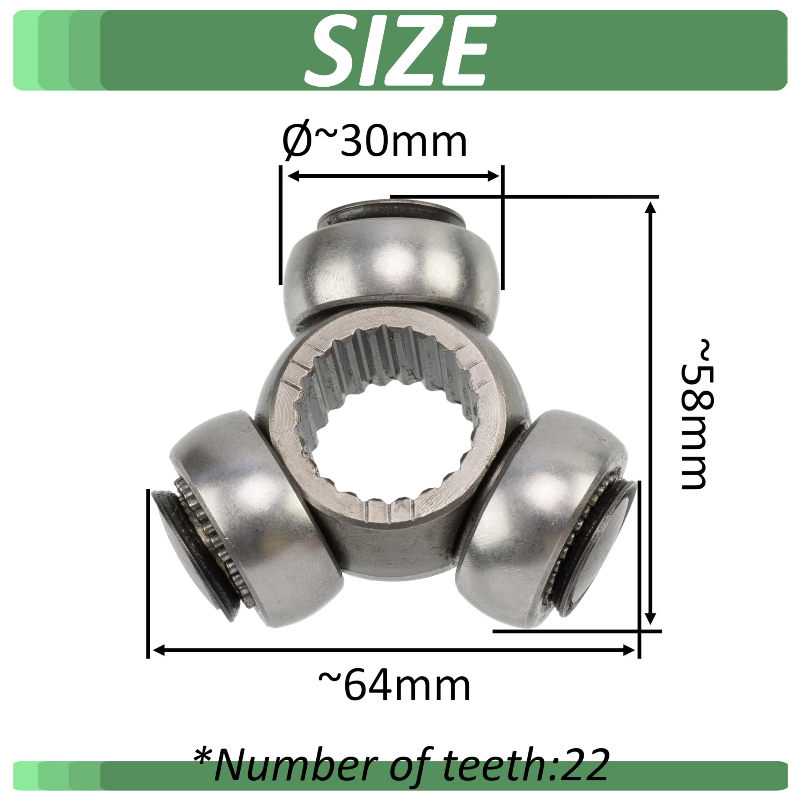 AERZETIX - C76933 - Tripode de cardan - nombre de dents 22 - compatible avec numéros OE 1059467, 1459743, 1477836, 1481244, 1481246, 1539167, 1600612, 1676318, 1692089, 1707966