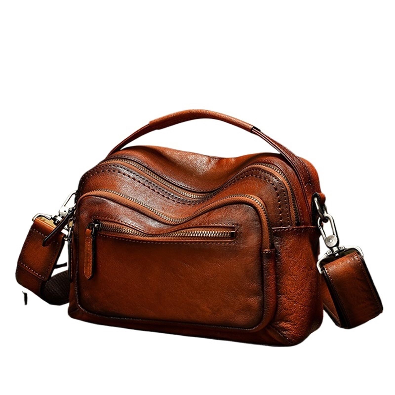 Sac en cuir rétro pour homme en vachette véritable de qualité supérieure - 8