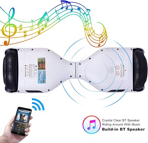 Miniatura 5 de CBD Patinete con luces LED Corlorful, ruedas de 6.5 pulgadas, scooter doble de 300 W para niños, niñas, niños y adultos, todas las edades A01-blanco