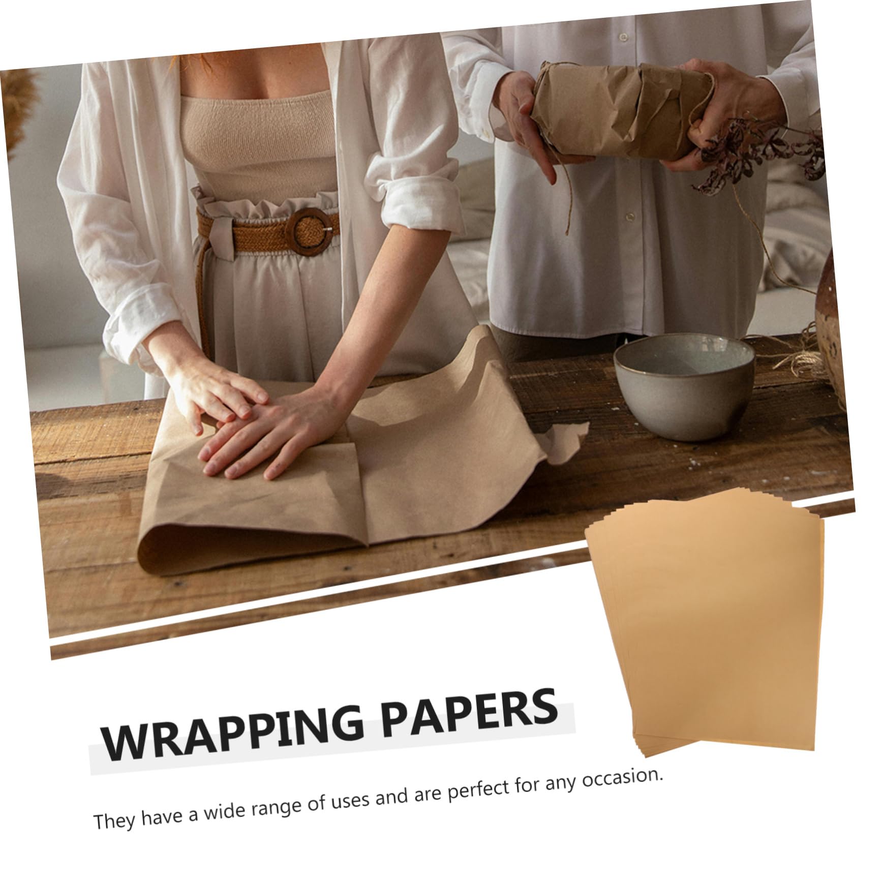 Großpackung Geschenkpapierbogen aus Papier, 100 Stück Gold