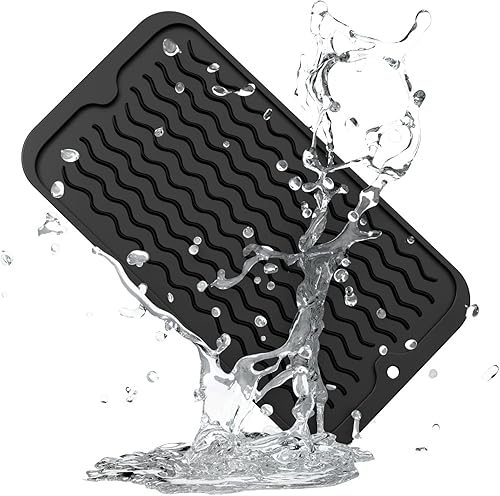 Tapete de silicona para secado de platos para encimera de cocina, grande, multiuso, ecológico, para encimera de cocina mate, fácil de limpiar,