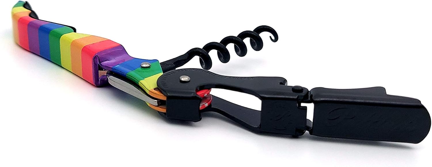 Pulltap's Genuine Pride LGBTI Waiter's Corkscrew – Double-Hinged Wine Key with Hinged Foil Cutter – Patented Design – Made in Spain – Pride LGBTI