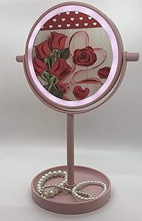 TAZZ Espejo de maquillaje giratorio de mesa r...