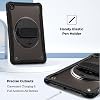 Funda resistente ProCase para Galaxy Tab A11 Plus 11 Pulgadas 5G 2025 - Negro | Cubierta resistente a prueba de golpes con correa para mano y soporte giratorio de 360 grados, protección para Galaxy Tab A11+ 3