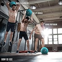 Vista 85 de Yes4All Slam Balls, 10-40lb Weighted Ball Weight, Durable PVC Sand Filled Workout Dynamic Slam Ball for Core Strengthen