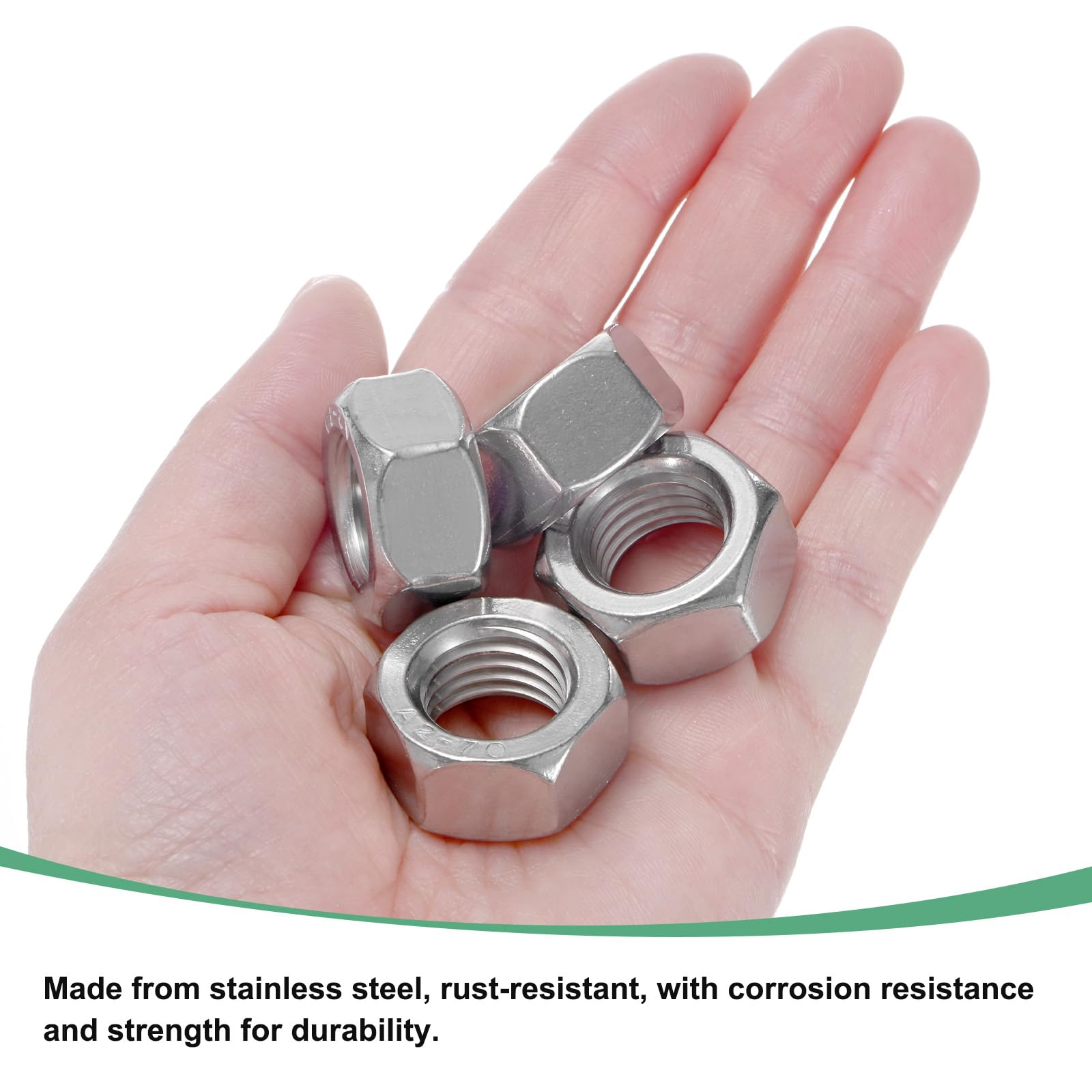 M METERXITY 20-Pack Metric Hex Nuts M16 x 2mm Thread Stainless Steel Hexagon Nut Hex Nut Metric Nuts for Machinery/Automotive/Repair/Industrial - Image 2