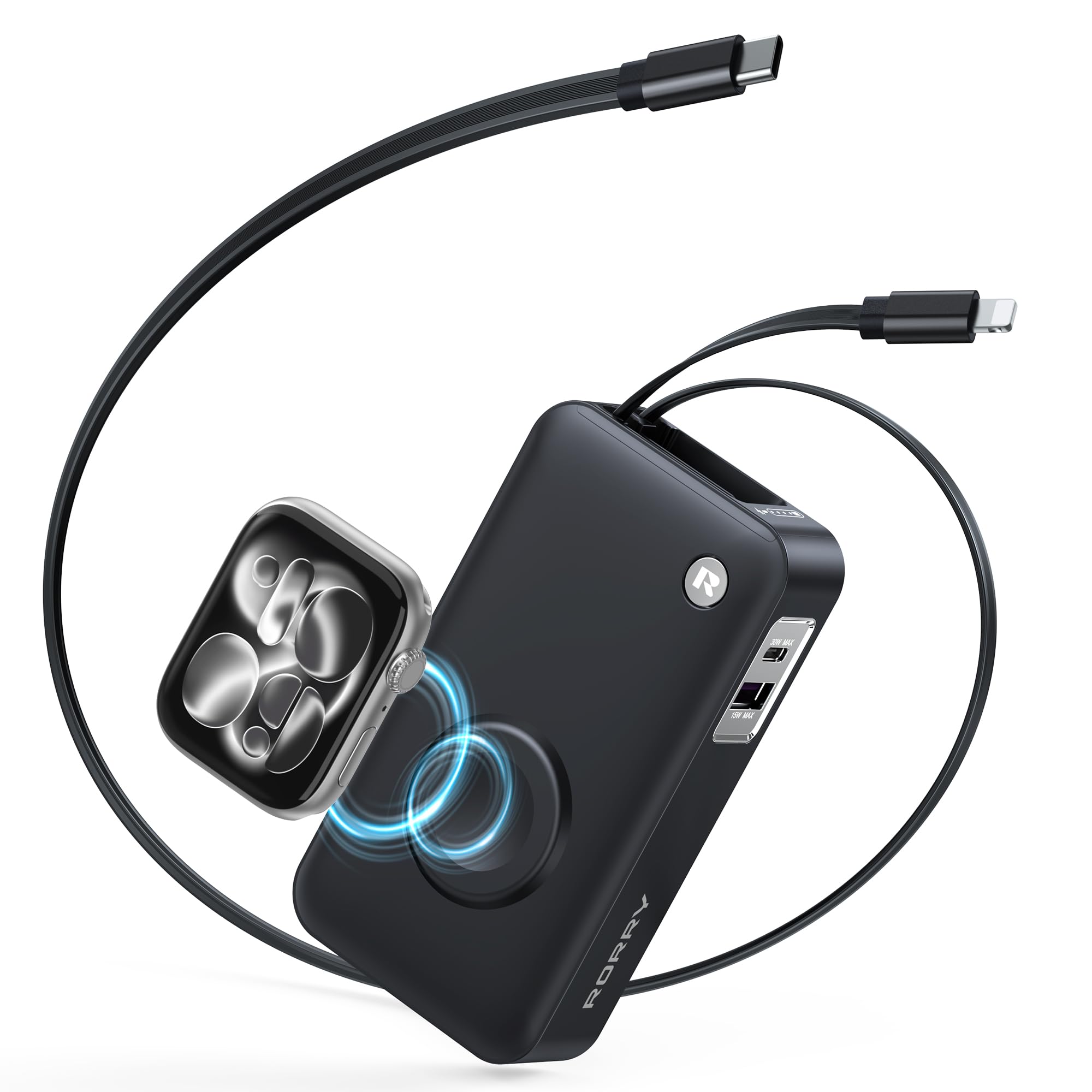 Amazon | RORRYモバイルバッテリー AppleWatch充電対応(10000mAh,30W
