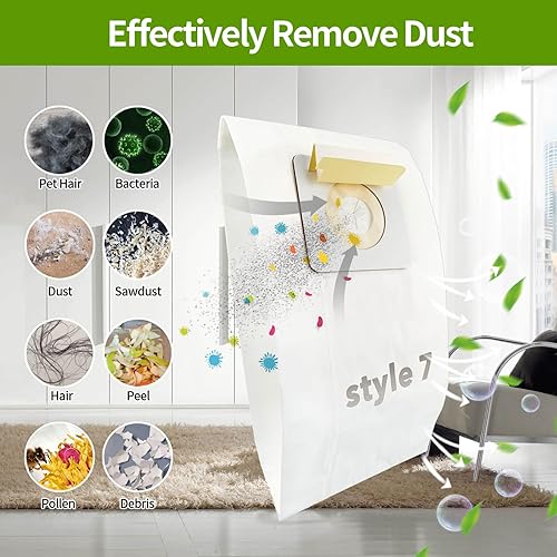 Miniatura 4 de Paquete de 12 bolsas de vacío de repuesto, estilo 7, bolsa de papel, compatible con PowerForce Uprights Aspiradoras 3537 3522 35221 35223 35224