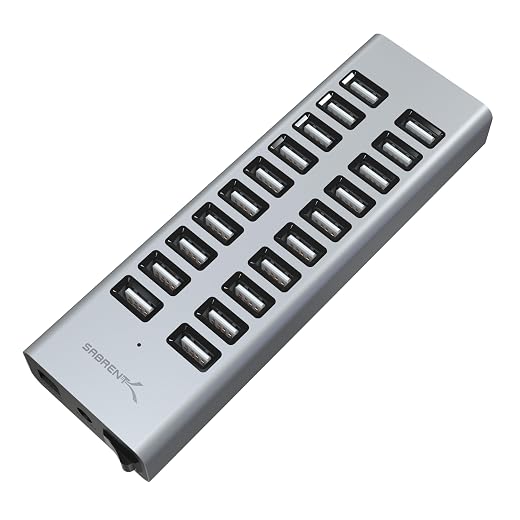 SABRENT 90W 20-Port USB 2.0 Charging for Bulk Device Management