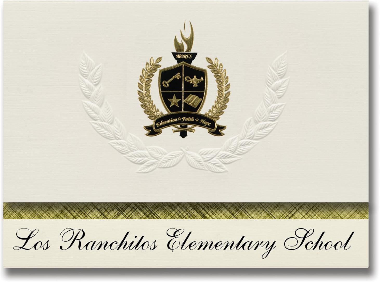 Signature Announcements Los Ranchitos Elementary School (Tucson, AZ) Graduation Announcements, Presidential style, Basic package of 25 with Gold & Black Metallic Foil seal