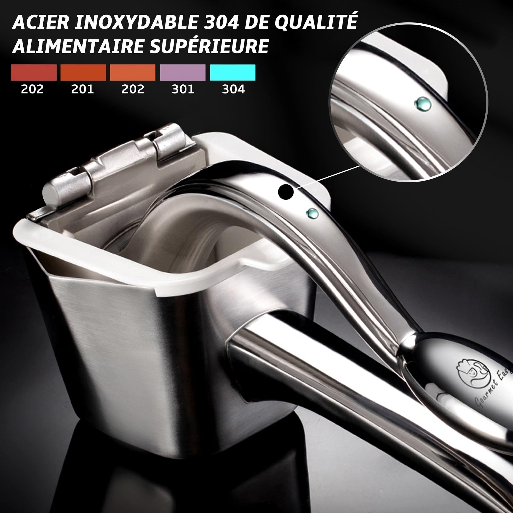 Gourmet Easy Presse-Agrumes Manuel Inox 304, Presse-Citron & Citron Vert