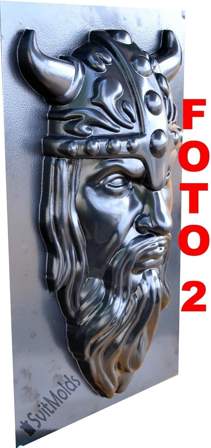 SvitMolds Mold DIY Viking Face Wall Sculpture Concrete Plaster Stone Wall Viking Warrior W31