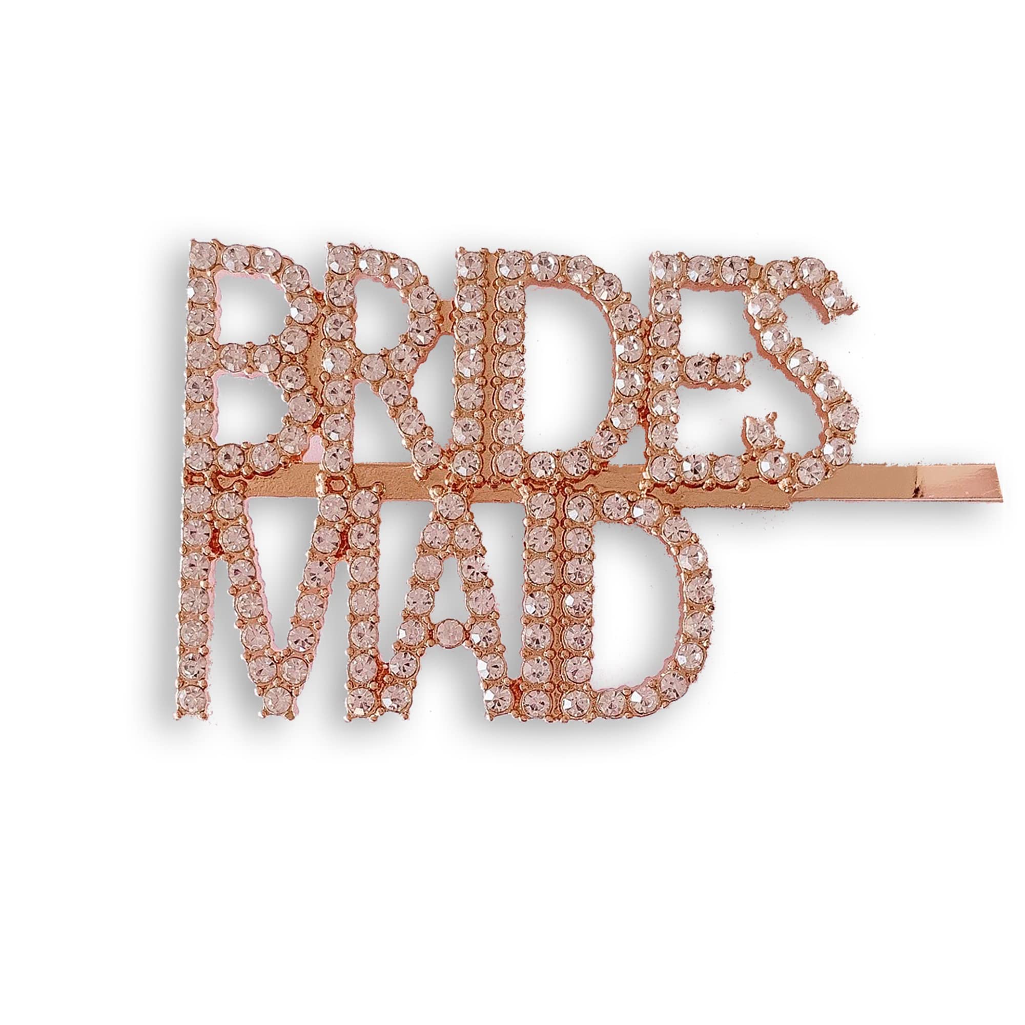 Pink Positive Bridesmaid, Bride to Be, Maid of Honour Sparkly Bobby Pin, Hair Slide (Bridesmaid), Gold