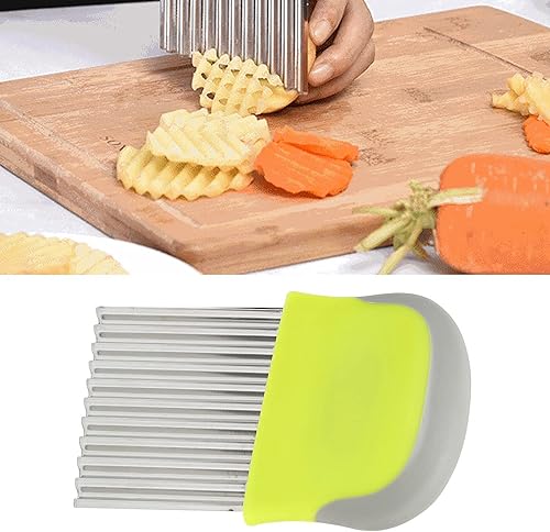 Miniatura 3 de Crinkle Cutter, Stainless Steel Cutting Tool French Fry Cutter Wavy Chopper for Potatoes Carrot Chips and Fruits Vegetable