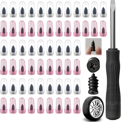 Kit de clavos de goma para reparación de neumáticos con 2 tamaños, tapones de neumáticos atornillados, tornillos de reparación de neumáticos para