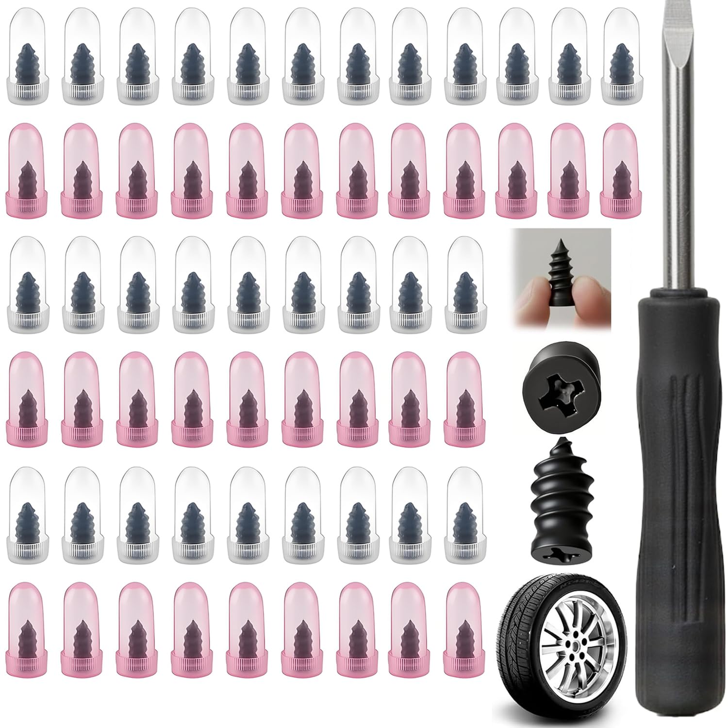 PUSKIU Tire Repair Rubber Nail Kit