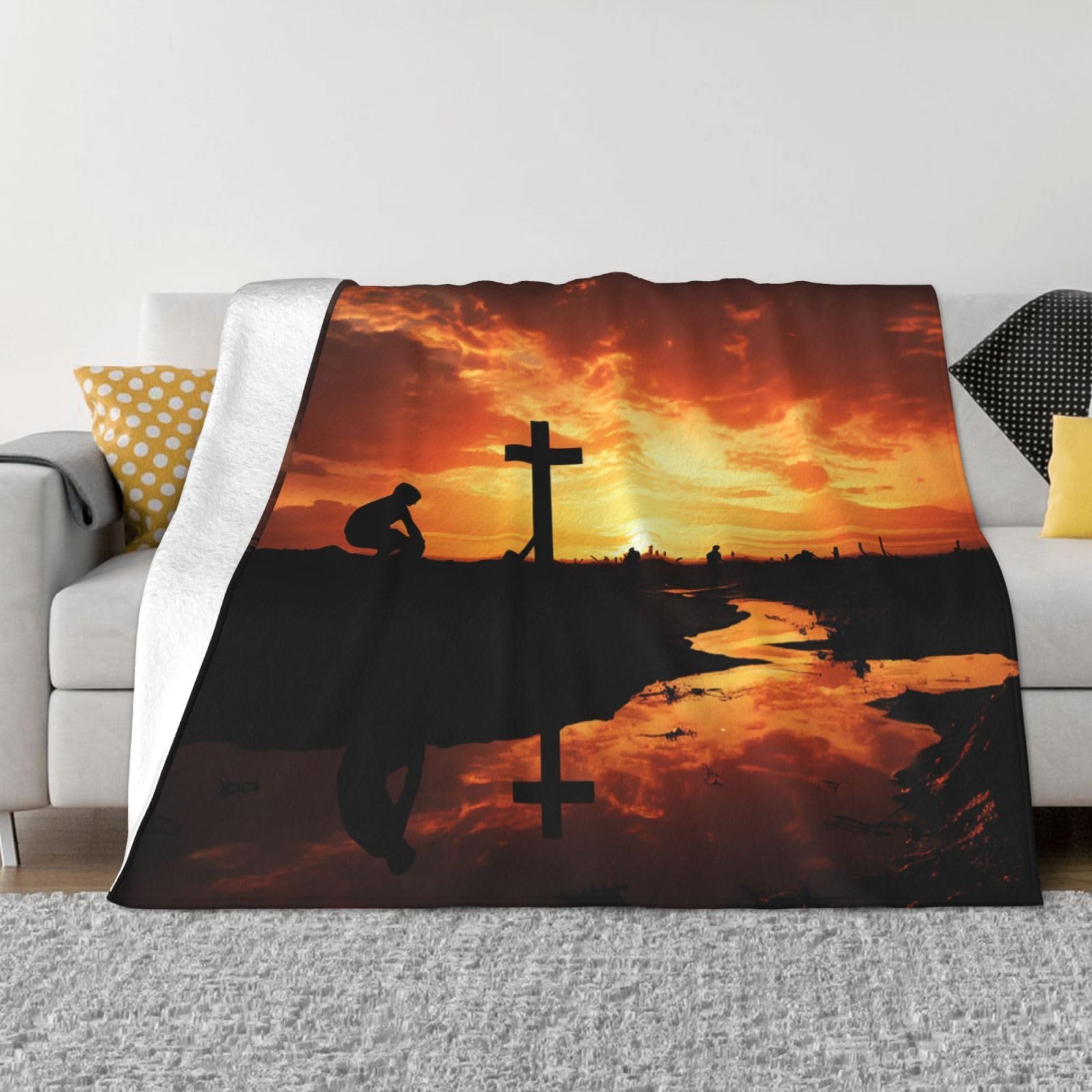 Couverture haut de gamme People at Dusk en micro polaire au toucher ultra doux
