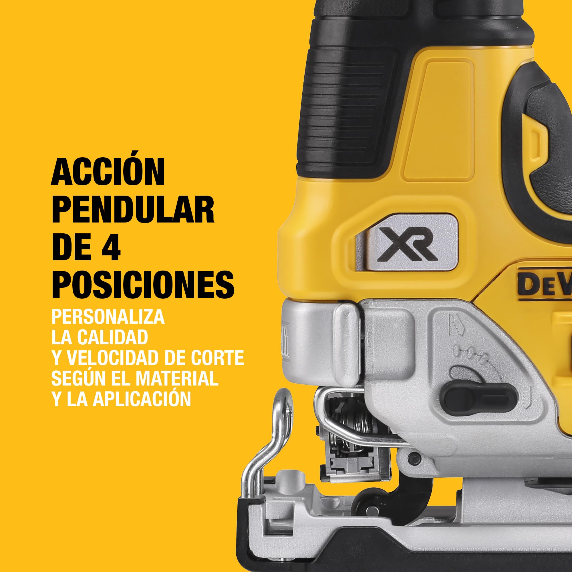 DEWALT Sierra caladora Motor Brushless 18 V XR con empuñadura, solo herramienta, DCS335N-XJ