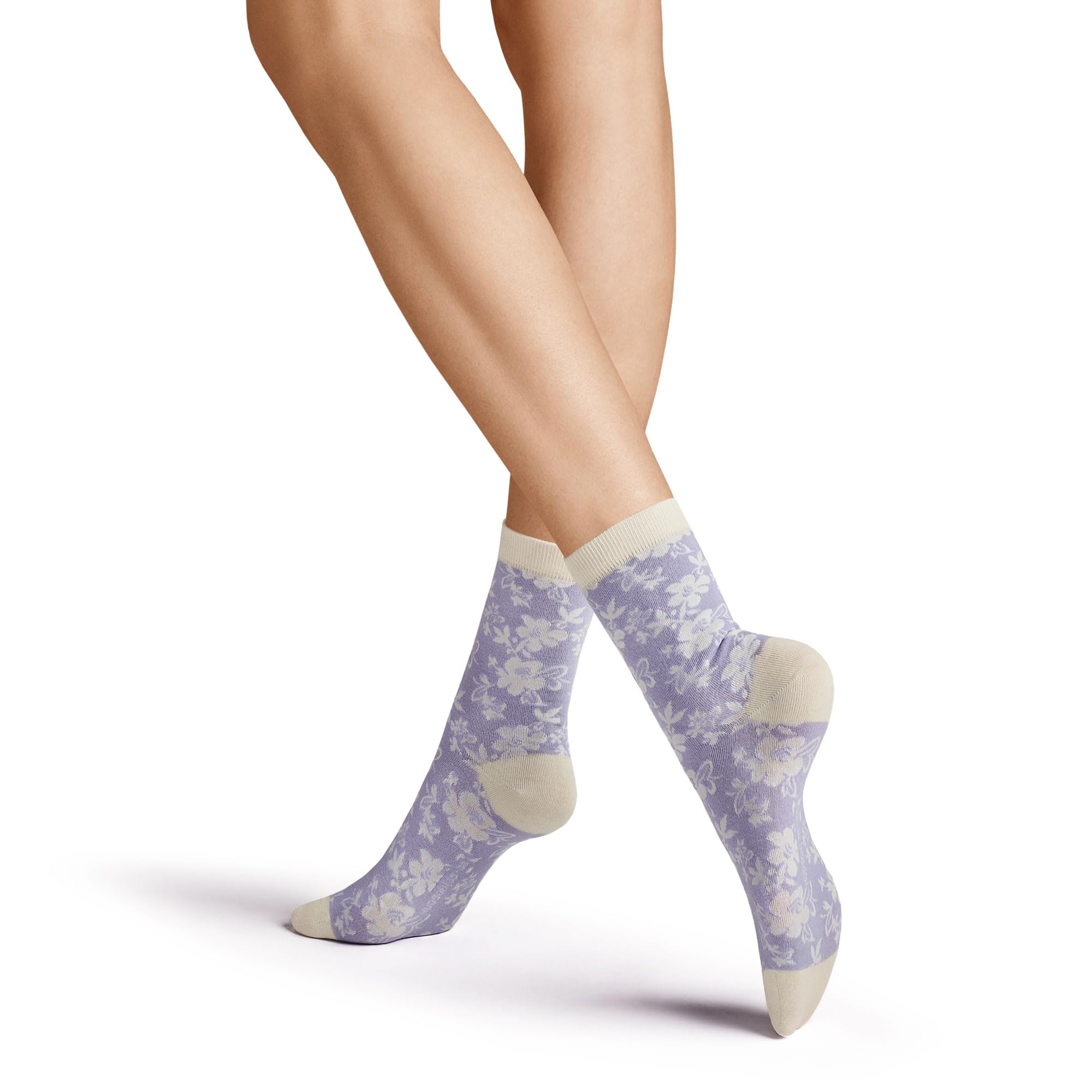Hudson Flower Fashion Socks, Off-white,