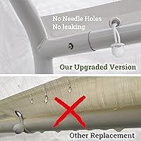 Vista 6 de YardGrow Cubierta de techo de repuesto para toldo superior de 12 x 20 pies para refugio de garaje con cuerdas elásticas, marco no incluido (blanco)