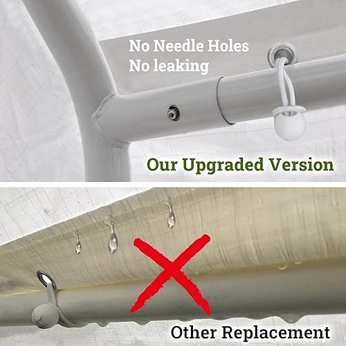 Miniatura 6 de YardGrow Cubierta de techo superior de repuesto de 12 x 20 pies para cochera, garaje con bungees, marco no incluido (blanco)