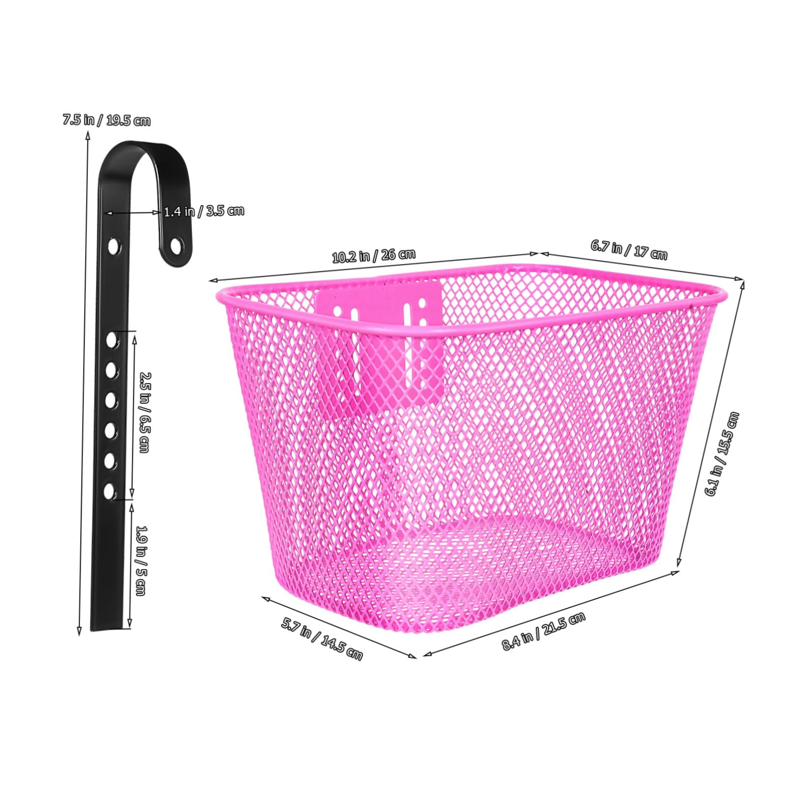 KOMBIUDA Front Bike Basket for Women Durable Square Mesh Container with Quick Release Handlebar Strap for Daily Use and Shopping Spacious Design for Essentials and Belongings