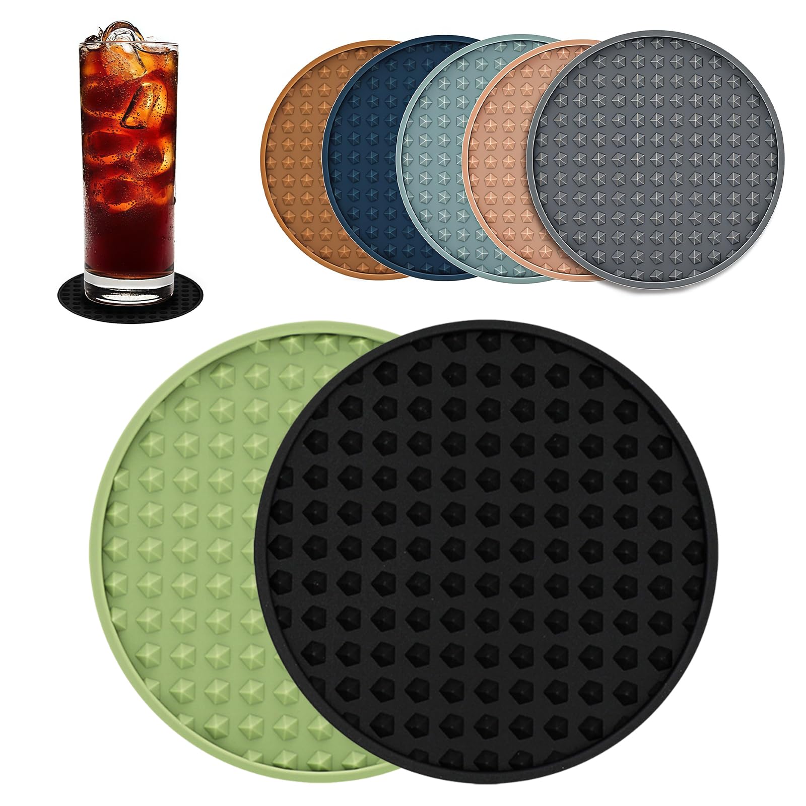 Silicone Beverage Coasters Nonslip Drink Mat Decorative Heatproof Hexagon Cup Pad for Daily Use Heatproof Coasters for Mugs