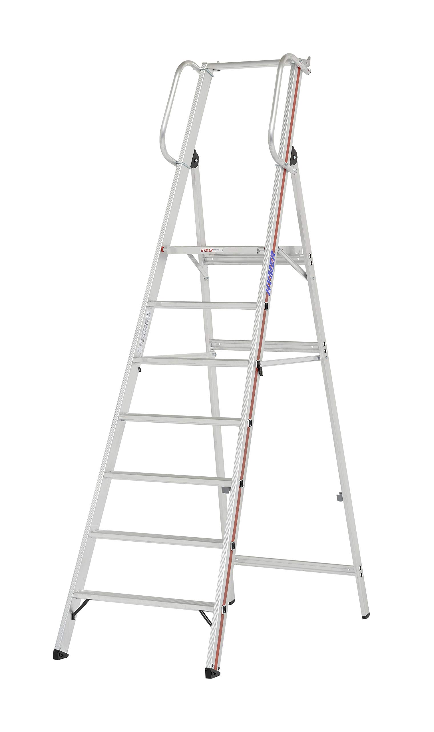 HYMER 808007 - Escalera de Plataforma con pasamanos (7 peldaños)