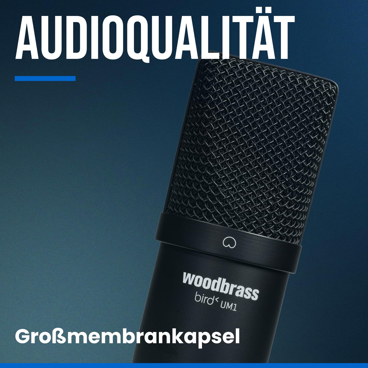 WOODBRASS Bird UM1 Podcast Pack Schwarz - USB-Kondensatormikrofon mit Nierencharakteristik für PC und Mac für Broadcasting und Streaming Recording, Podcasting, Konferenzen, Heimstudio Mao, Voice-Over