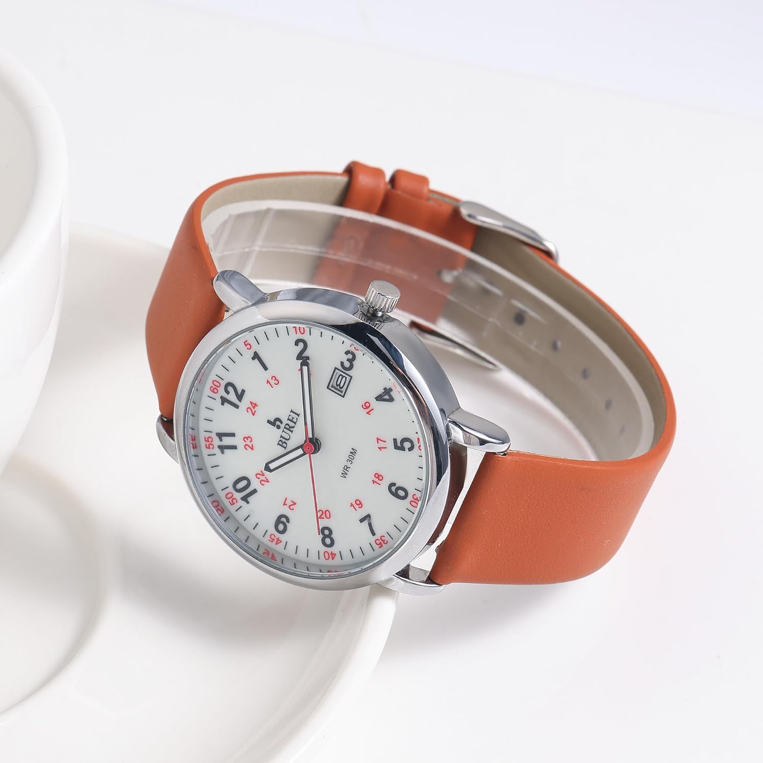 BUREI Women Men Wrist Watches for Nurse Medical Professionals Students Women Men, Waterproof 12/24 Hour Military Time Luminouse Easy Read Dial,Colorful Silicone Band. - Image 2