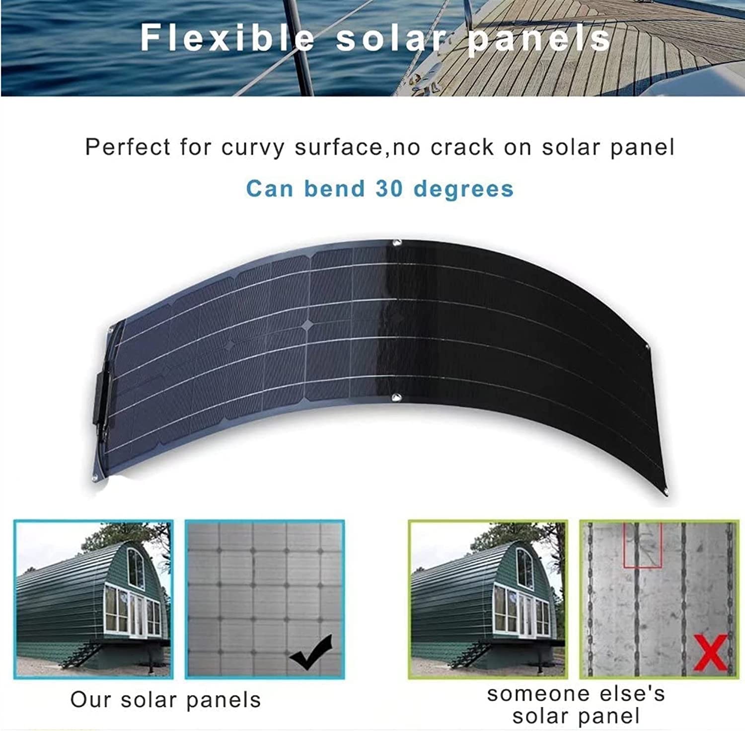 Pannelli Solari Portatili Con Controller, Pannello Solare Flessibile 2x200W, Caricabatteria Mono Solare For Camper, Roulotte, Barca, Auto, Campeggio, Sistema Fuori Rete, IP67