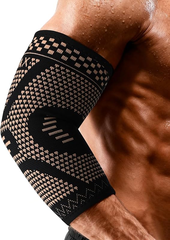 Copper Elbow Compression Sleeve, 2 Pack Elbow Brace for Tendonitis | Elbow Sleeve for Women Men, Arm Support for Tennis & Golfer's Elbow, Joint Pain Relief, Arthritis, Bursitis, Weightlifting