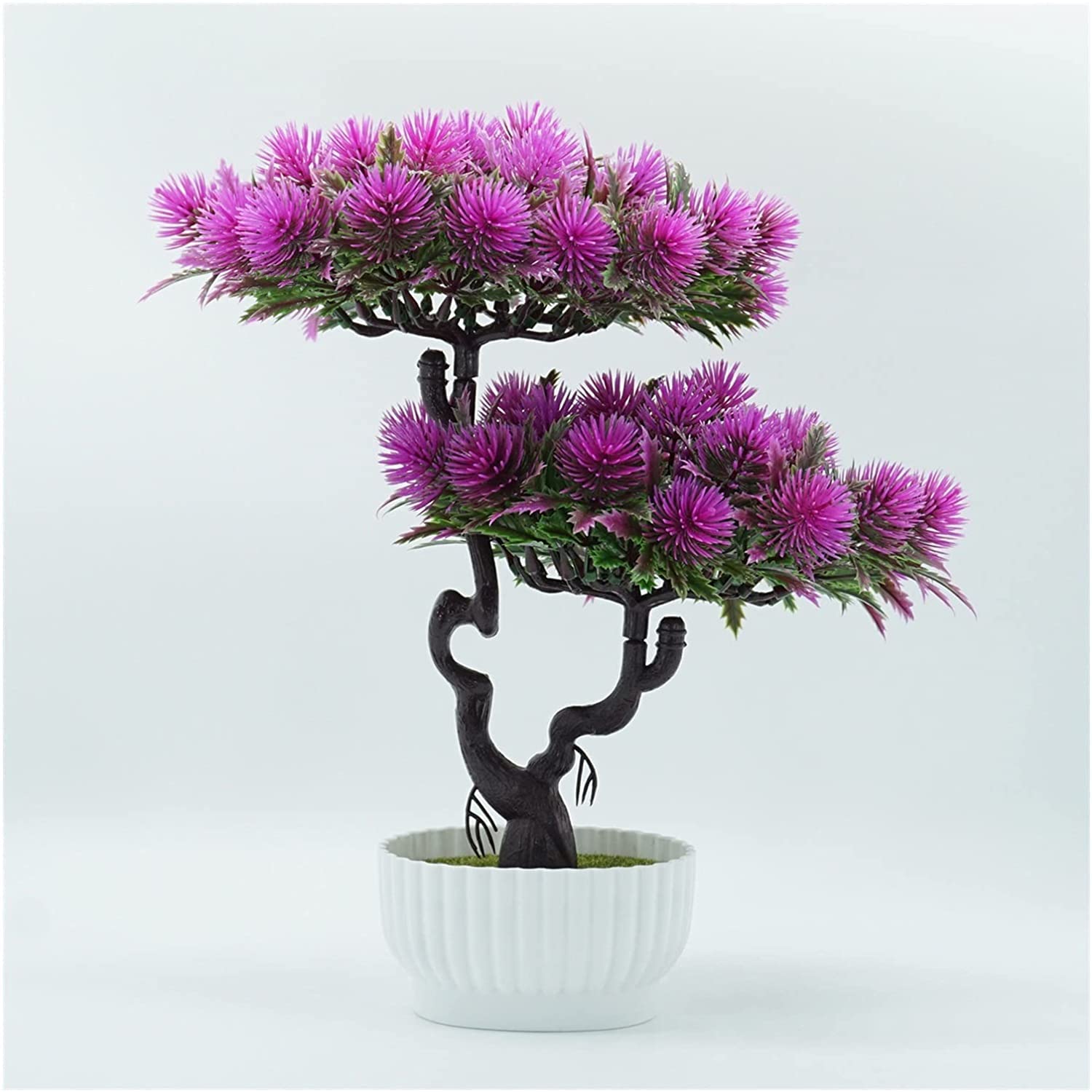 IUokLU Artificial Potted Creative Simulation Bonsai Pot Artificial Potted Plant Ornament Indoor Outdoor Home Decor -Green Artificial Plants Home Decor Gift Fake Potted Plants Flowers (C)